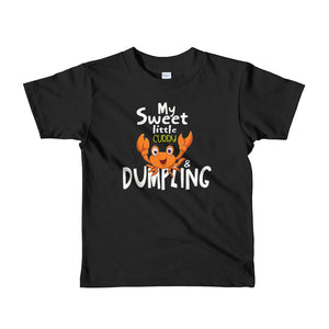 Short sleeve kids t-shirt curry crab and dumpling
